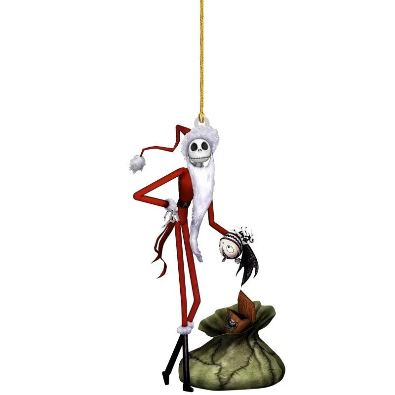 Disney Movie The Nightmare Before Christmas Sally Jack Christmas Tree Decoration Acrylic Plane Pendant Decor Kids Gift Toys