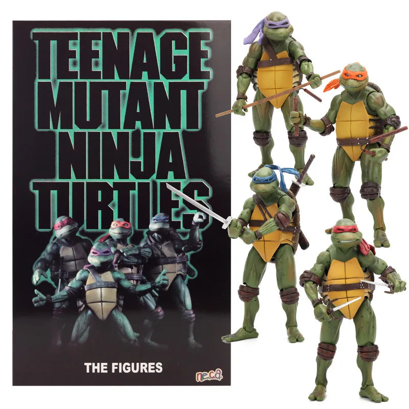 NECA 4pcs Teenage Mutant Ninja Turtles Action Figure TMNT Edition Movable Movies Model Turtle Ninja Anime Kids For Toy Doll Gift