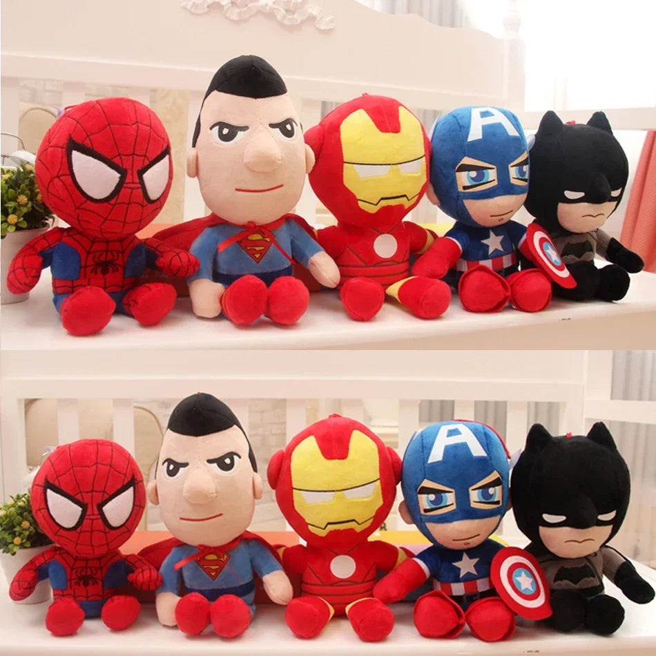 2026*Marvel Movie The Avengers Anime Cartoon Figure Spider Man Fills Plush Toys Kawaii Cute Stuffed Dolls Child Christmas Gifts！