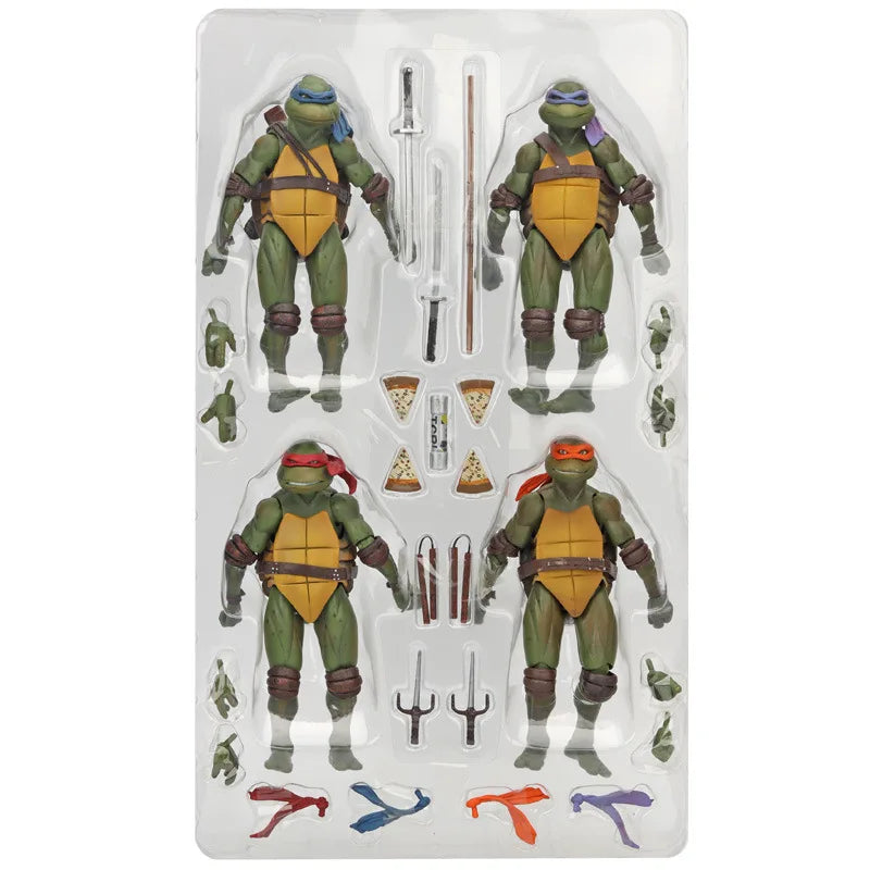 NECA 4pcs Teenage Mutant Ninja Turtles Action Figure TMNT Edition Movable Movies Model Turtle Ninja Anime Kids For Toy Doll Gift