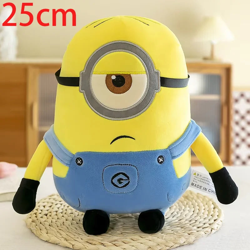 Minions Movie Periphery Yellow Plush Bob Plush Stuart Stuffed Toys In Jeans Soft Dolls Pillow Decoration Children Birthday Gift