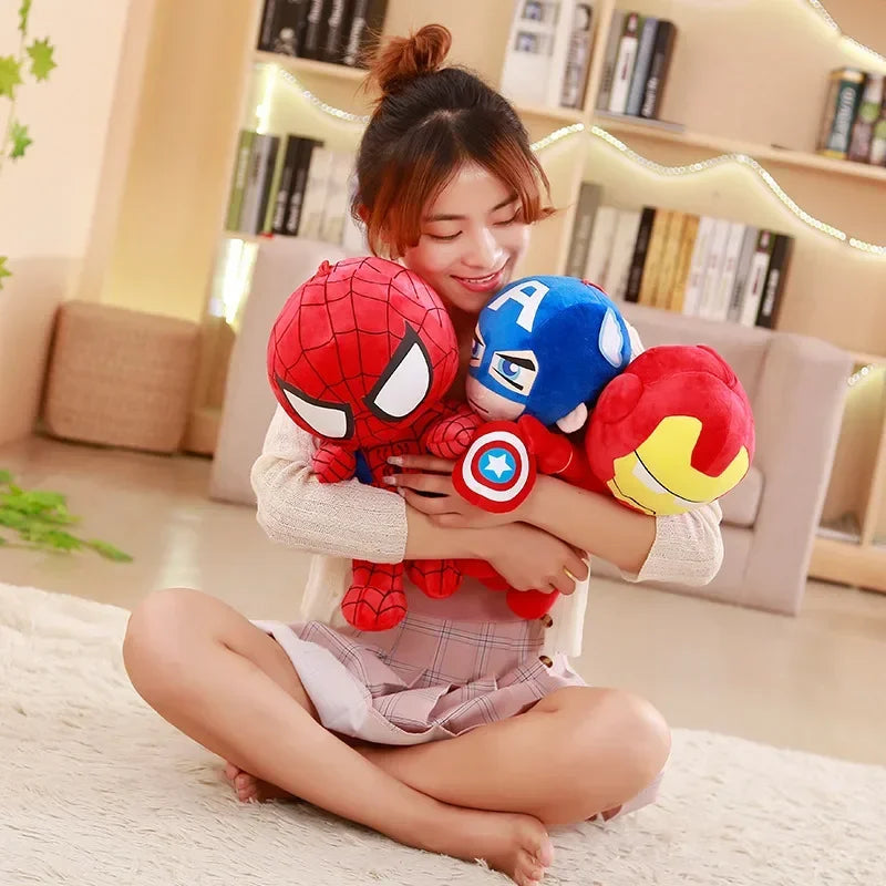 Big Size Cartoon Movie Anime Captain America Spider Man Iron Man Plushies Lovely Doll Cute Super Hero Plushies Gifts Kids