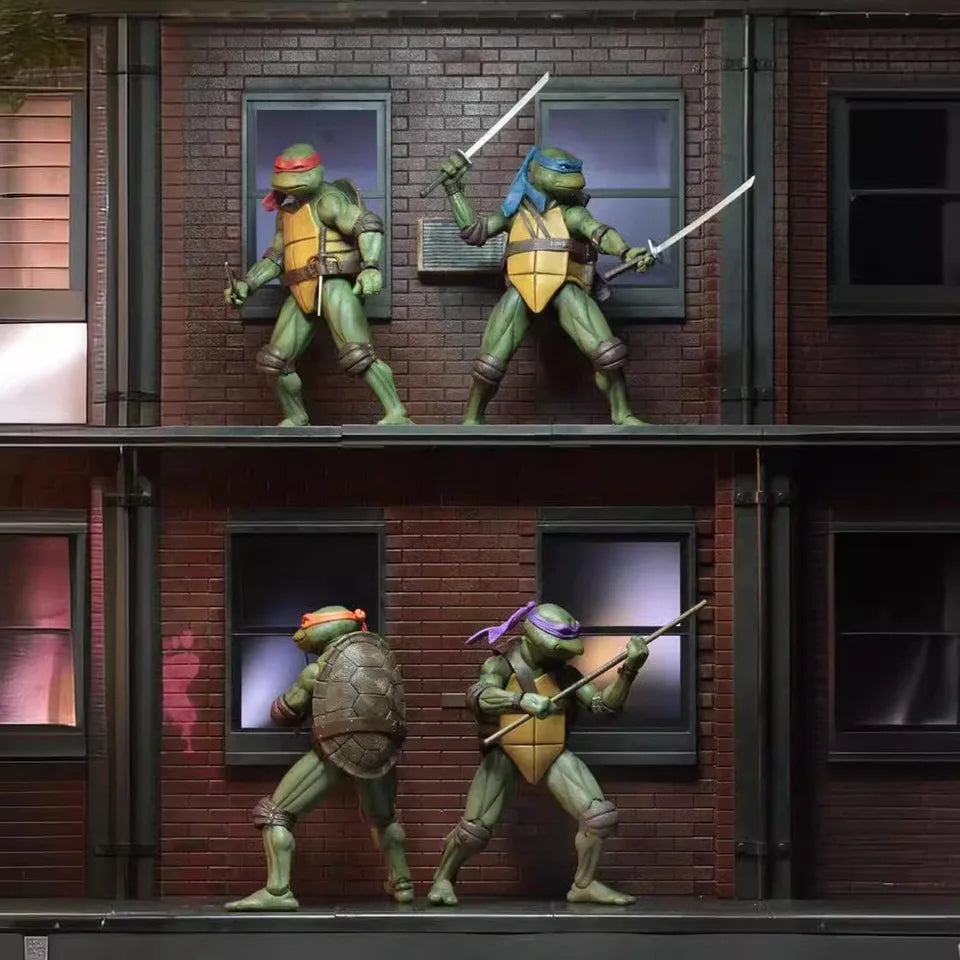 NECA 4pcs Teenage Mutant Ninja Turtles Action Figure TMNT Edition Movable Movies Model Turtle Ninja Anime Kids For Toy Doll Gift