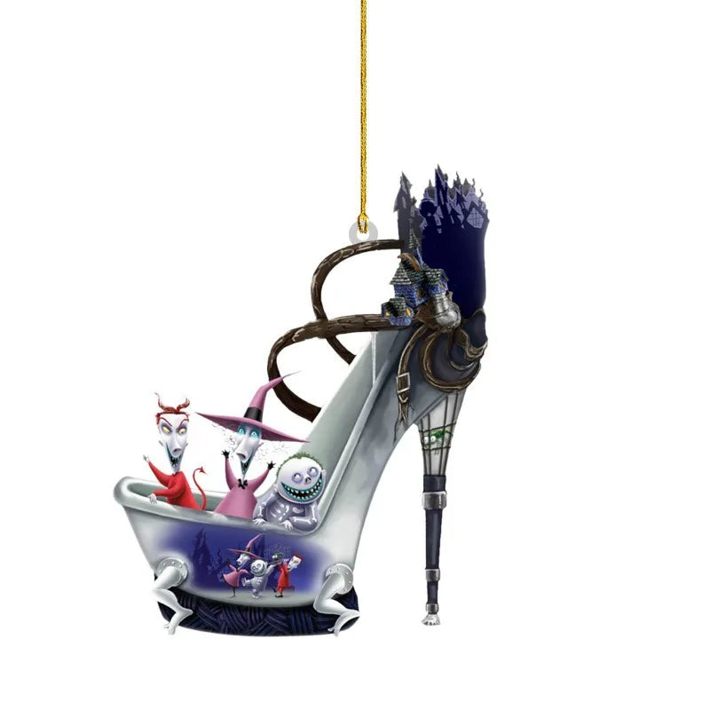 Disney Movie The Nightmare Before Christmas Sally Jack Christmas Tree Decoration Acrylic Plane Pendant Decor Kids Gift Toys