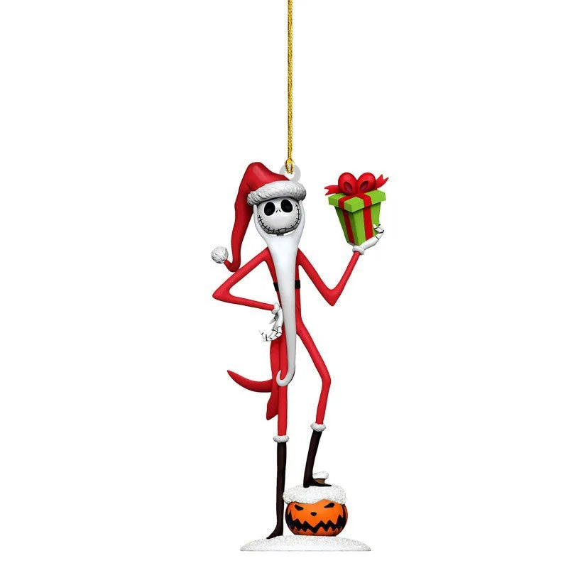 Disney Movie The Nightmare Before Christmas Sally Jack Christmas Tree Decoration Acrylic Plane Pendant Decor Kids Gift Toys