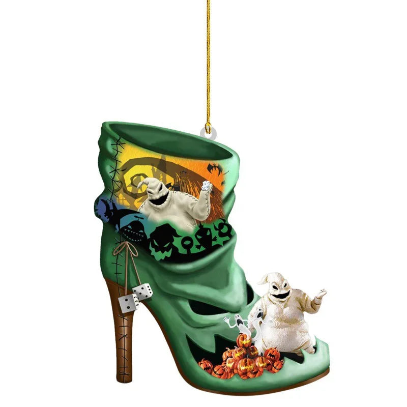 Disney Movie The Nightmare Before Christmas Sally Jack Christmas Tree Decoration Acrylic Plane Pendant Decor Kids Gift Toys